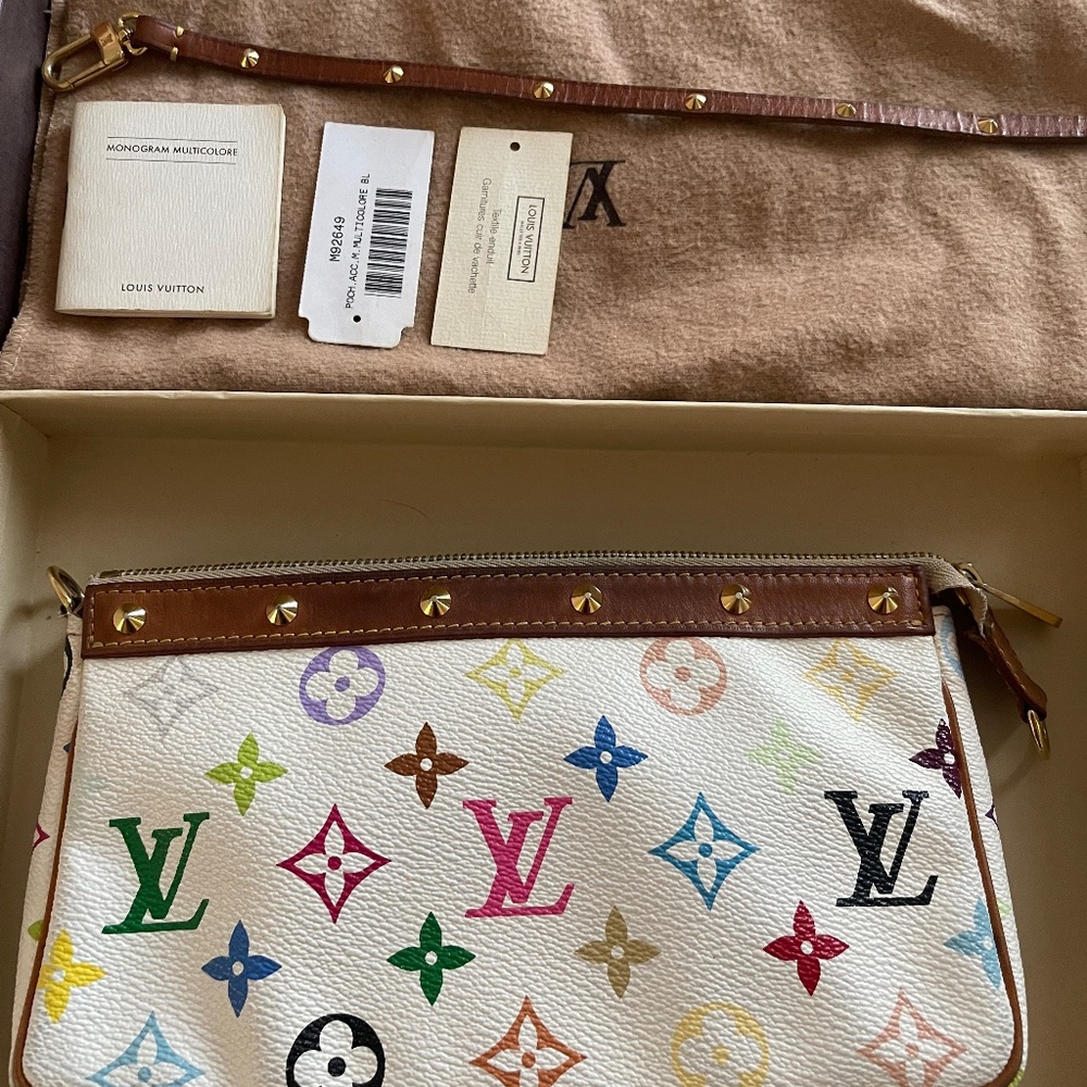 Authentic LOUIS VUITTON MULTICOLORE MURAKAMI POUCHETTE